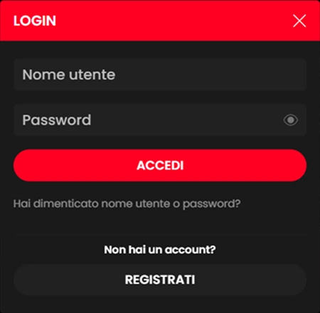 Winbet Casino registration — écran de connexion avec champs pour le nom d’utilisateur et le mot de passe.